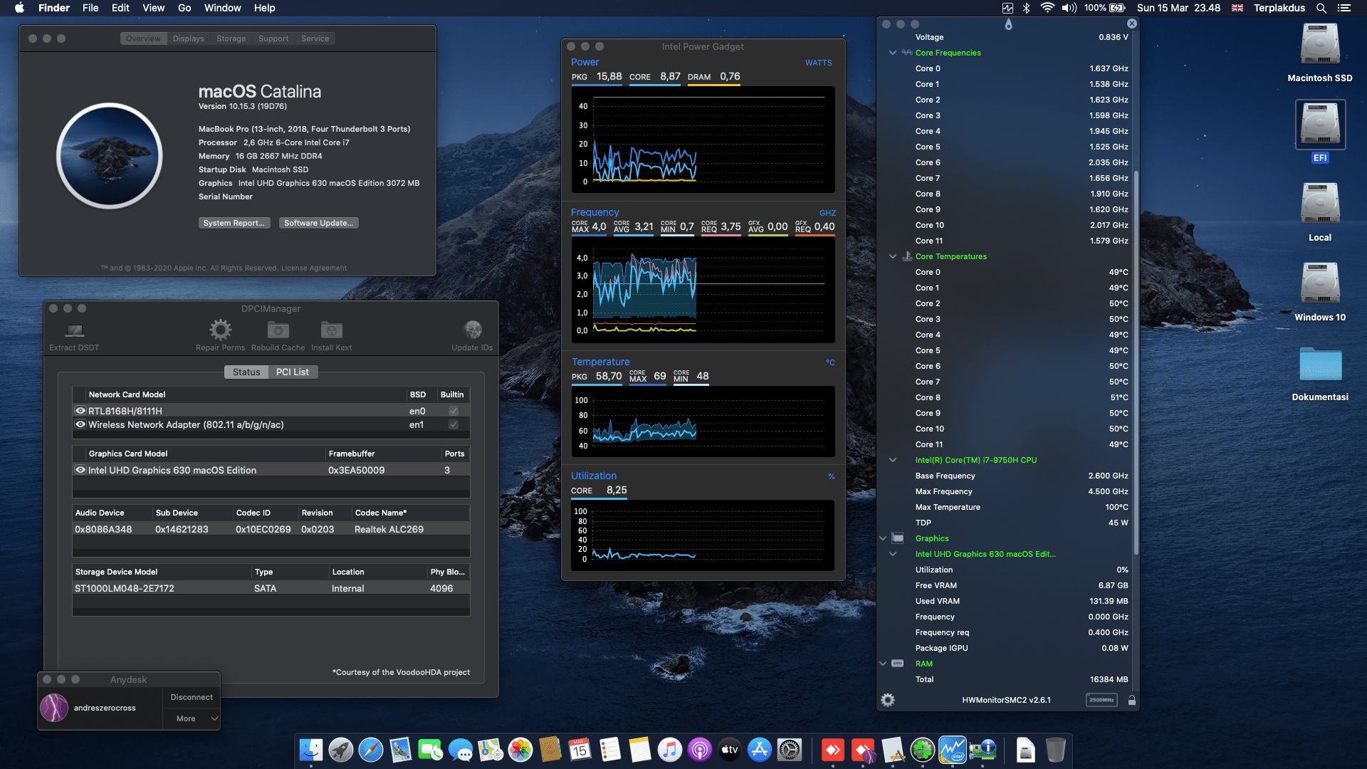 Success Hackintosh macOS Catalina 10.15.3 Build 19D76 in MSI GF75 Thin 9SC